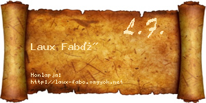 Laux Fabó névjegykártya